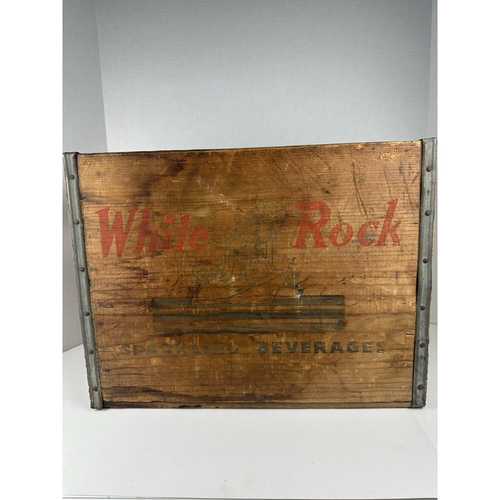 Rare/Vintage White Rock Wooden Bottle Crate From Native American 50s